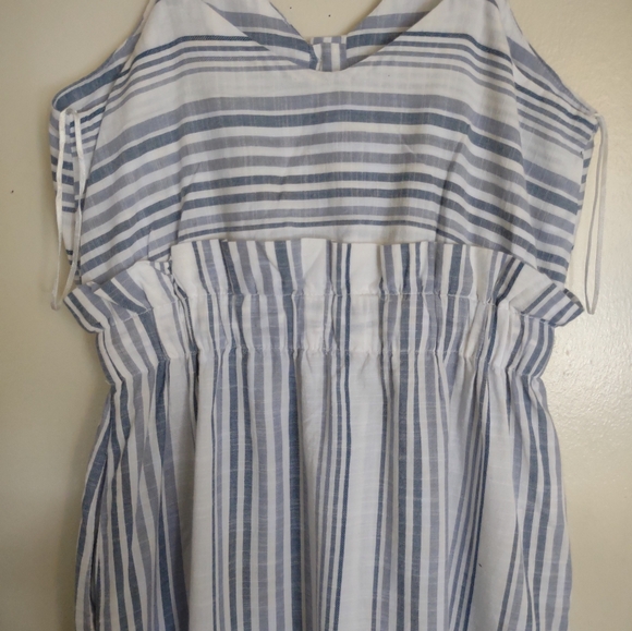 Japna Blue & White Striped Spaghetti Strap Dress Size M - Picture 4 of 11